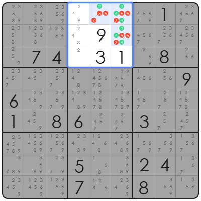 sudoku box line reduction